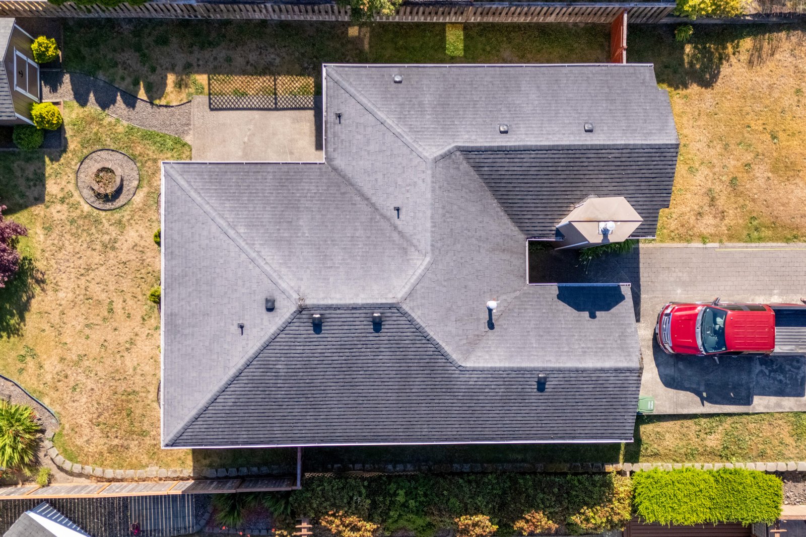 Real estate drone photography of coastal home in Warrenton Oregon